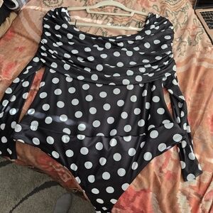 AFRM Black and White Polka Dot Top